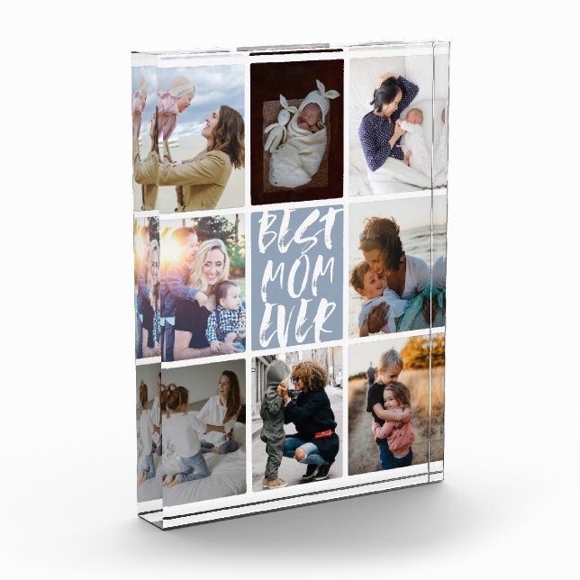 Moderno Collage de fotos Dusty Blue 8 Mejor Mamá D (Izquierda)