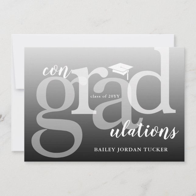 Moderno ConGRADulations Felicitaciones por la grad (Anverso)