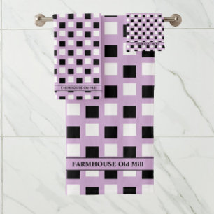 Moderno conjunto de toallas de baño negro de lavan