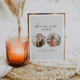 Moderno cuando éramos edad Número de tabla de foto