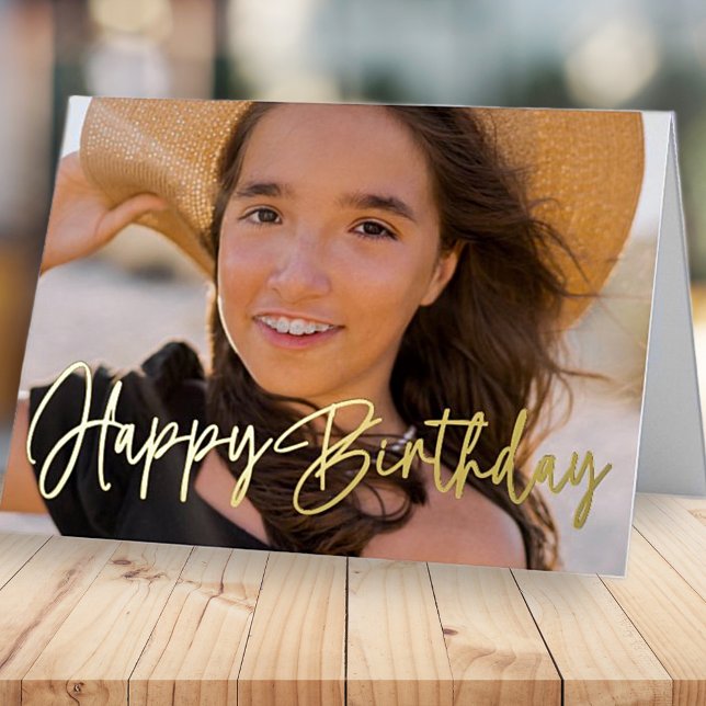 Moderno Cumpleaños con Foto Personalizada Chic Sim (Subido por el creador)