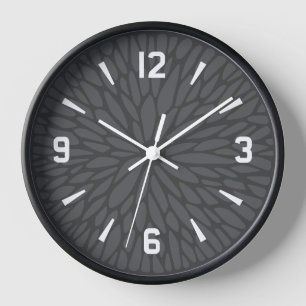 Moderno ⏰ de reloj de patrón geométrico floral gri
