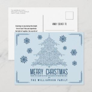 Moderno Deco Árbol de Navidad Snowflakes Light Blu