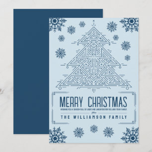 Moderno Deco Árbol de Navidad Snowflakes Light Blu