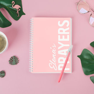 Moderno Diario de Oración Personalizado Negro