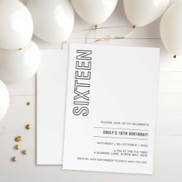 Moderno Dieciséis invitaciones a la fiesta de cump