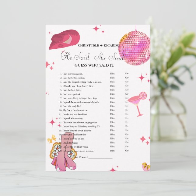 Moderno Dijo que ella dijo que la tarjeta de juego (Anverso de pie)