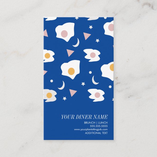 Moderno Diner Brunch Lunch Eggs Tarjeta de Negocio (Anverso)
