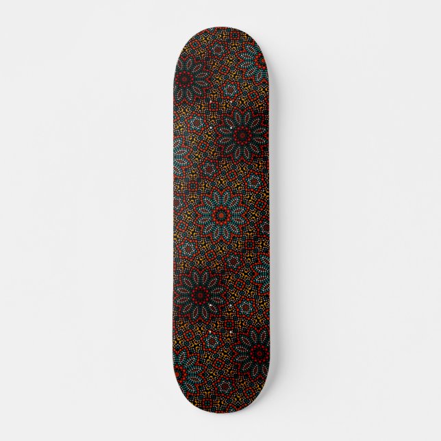 Moderno Dot Art Mandala Pattern Skateboard (Anverso )