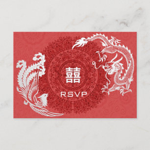 Moderno Dragon-Phoenix Boda China RSVP