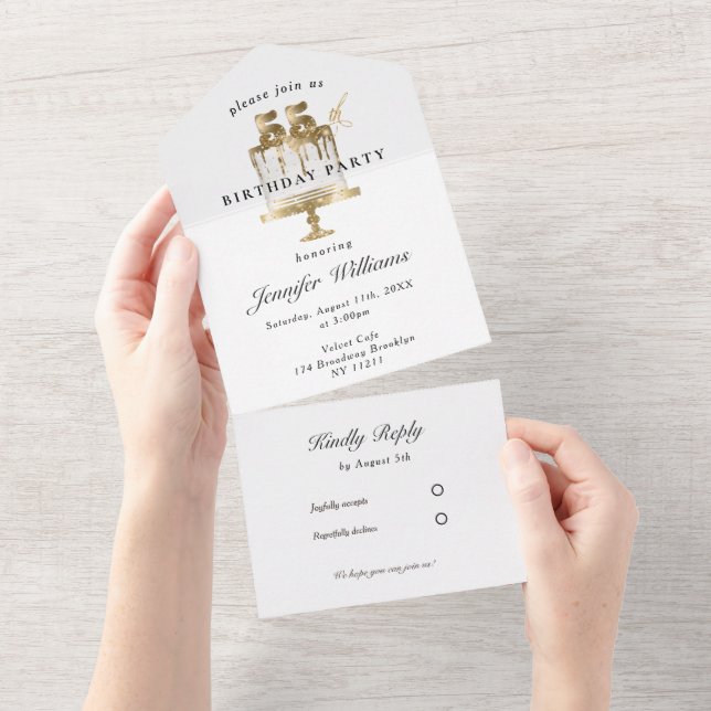 Moderno, elegante 55. Todo en una sola invitación (desgarro)