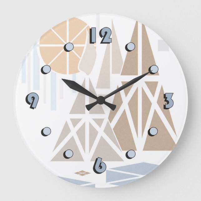 Moderno, elegante, abstracto, decorativo, reloj (Anverso)