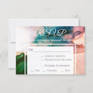 *~* Moderno Elegante  Acuarela RSVP Boda