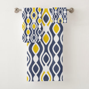Moderno, elegante, adorno, azul marino, amarillo b