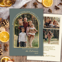 Moderno Elegante Arco Dorado Foto Navidad Feliz