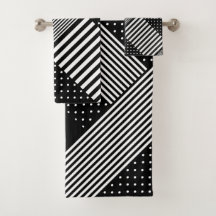 Moderno Elegante Raya Negra Lunares Blancos