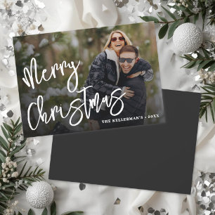 Moderno Elegante Script 1 Foto Navidad