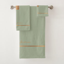 Moderno elegante verde salvia chic monogramas raya