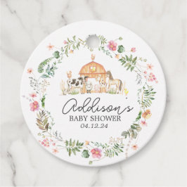 Moderno en la etiqueta de favores de la granja, et