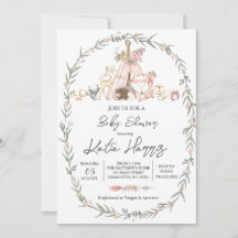Moderno en la invitación de Woodland Baby Shower