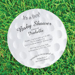 Moderno es una invitación de Baby Shower para un b<br><div class="desc">Invitación a una ducha de bebé para chicos más golosos con una bola de golf de círculo redondo. Invite a un niño a cambiarse la decoración de la moderna ducha de bebé para que pueda apreciar el resultado y le dé un toque especial.</div>