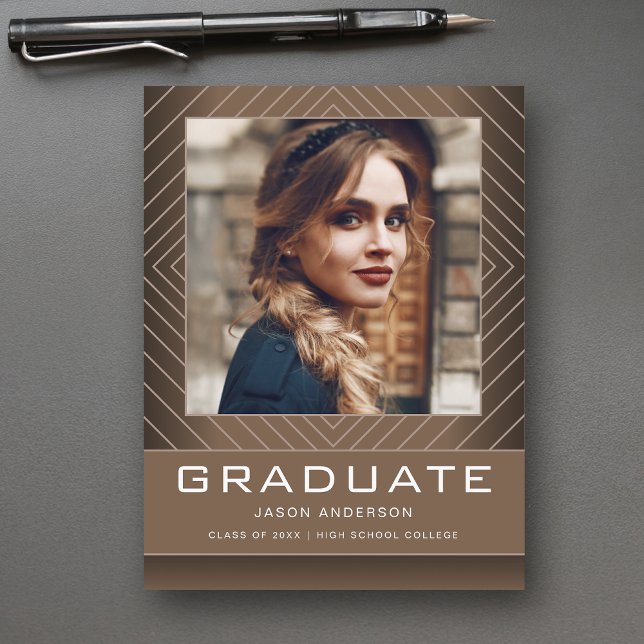 Moderno estilo 1 Foto Marrón Invitación de Grad (Subido por el creador)