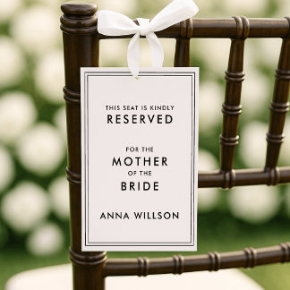 Moderno | Etiqueta de asiento reservada de dinero