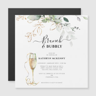 Moderno Eucalyptus Gold Calligraphy Ducha Bridal