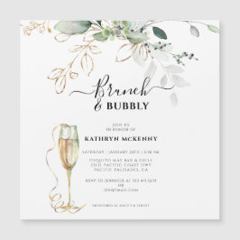 Moderno Eucalyptus Gold Calligraphy Ducha Bridal