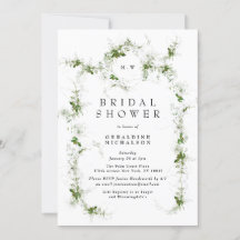 Moderno Eucalyptus Wreath Monograma Bridal Ducha