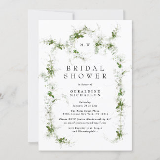 Moderno Eucalyptus Wreath Monograma Bridal Ducha