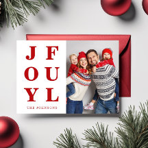 Moderno Feliz Foto Navidad Roja