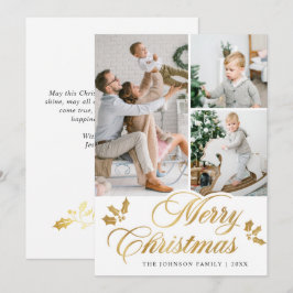 Moderno Feliz Navidad 3 Fotos Saludo