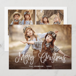 Moderno Feliz Navidad 3 Fotos Saludo