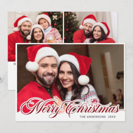 Moderno Feliz Navidad 3 Fotos Saludo