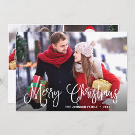 Moderno Feliz Navidad 3 Fotos Saludo