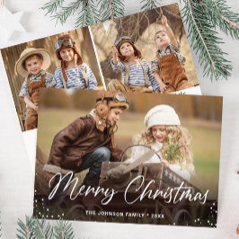 Moderno Feliz Navidad 3 Fotos Saludo