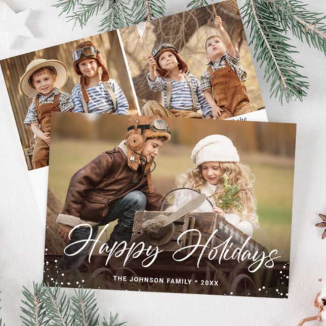 Moderno Feliz Navidad 3 Fotos Saludo (Subido por el creador)