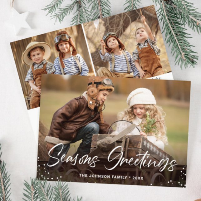 Moderno Feliz Navidad 3 Fotos Saludo (Subido por el creador)