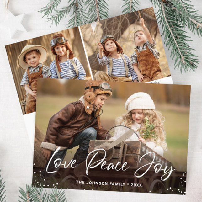 Moderno Feliz Navidad 3 Fotos Saludo (Subido por el creador)