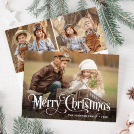 Moderno Feliz Navidad 3 Fotos Saludo