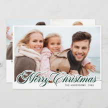 Moderno Feliz Navidad 3 Fotos Saludo