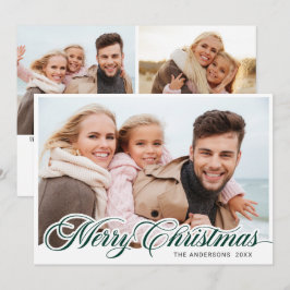 Moderno Feliz Navidad 3 Fotos Saludo