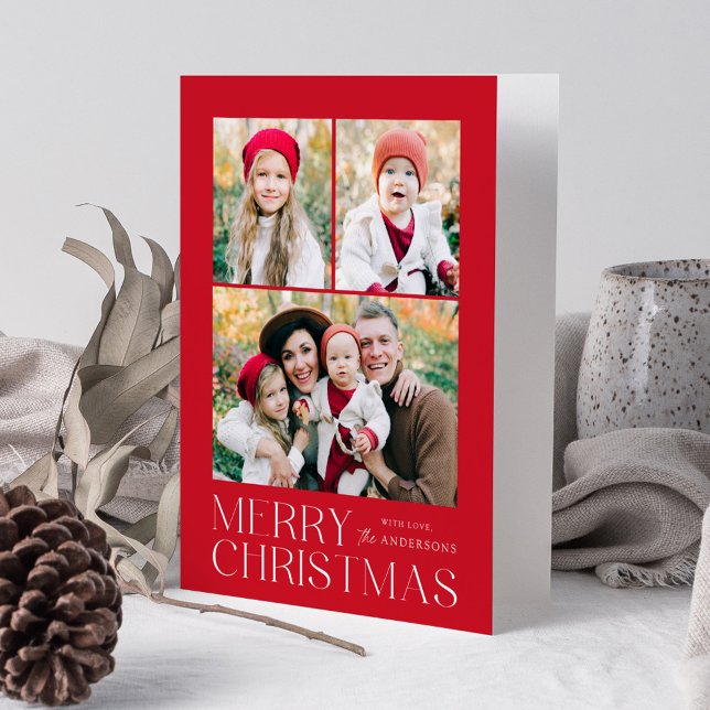 Moderno Feliz Navidad Rojo 7 Collage de fotos (Subido por el creador)