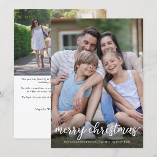 Moderno Feliz Navidad Simple de 2 Fotos 