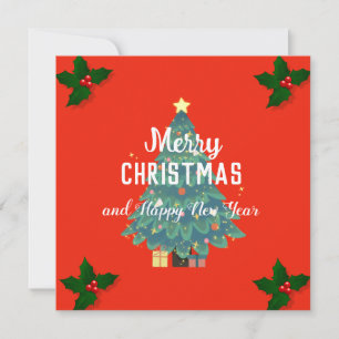 Moderno feliz navidad y próspero año nuevo festivo
