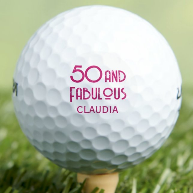 Moderno fiesta de cumpleaños 50 bolas de golf rosa (Subido por el creador)