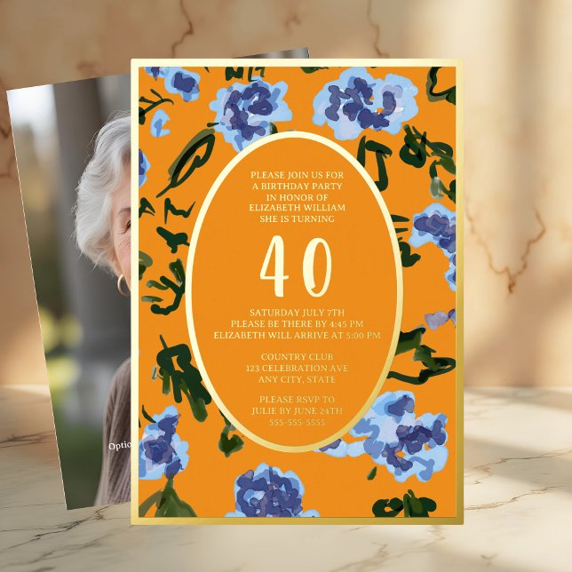 Moderno Floral 40ª plantilla de cumpleaños Tangeri (Subido por el creador)