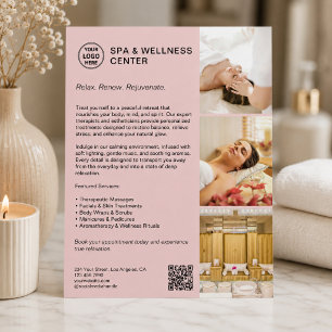 Moderno folleto promocional de bienestar de spa ro