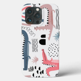 Moderno Funda duro moderno de cocodrilo Beige BLac